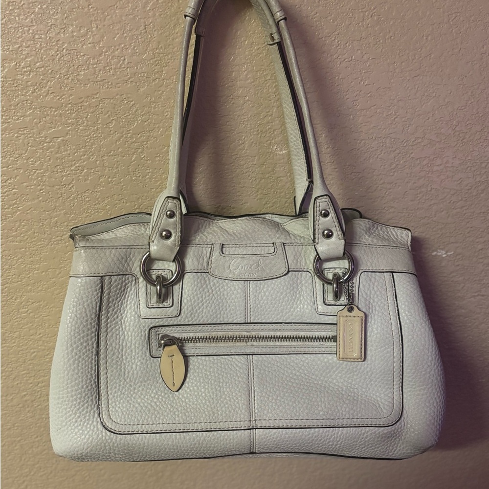 Coach Cream Leather Tote Bag